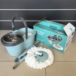 360° Easy Spin Mop & Bucket System with Microfiber Heads
