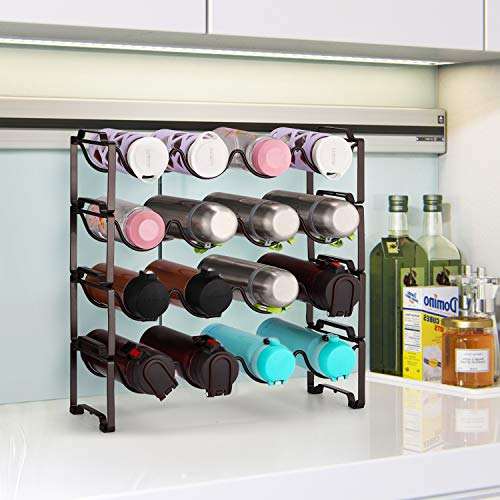4-Tier Stackable Water Bottle & Tumbler Storage Rack